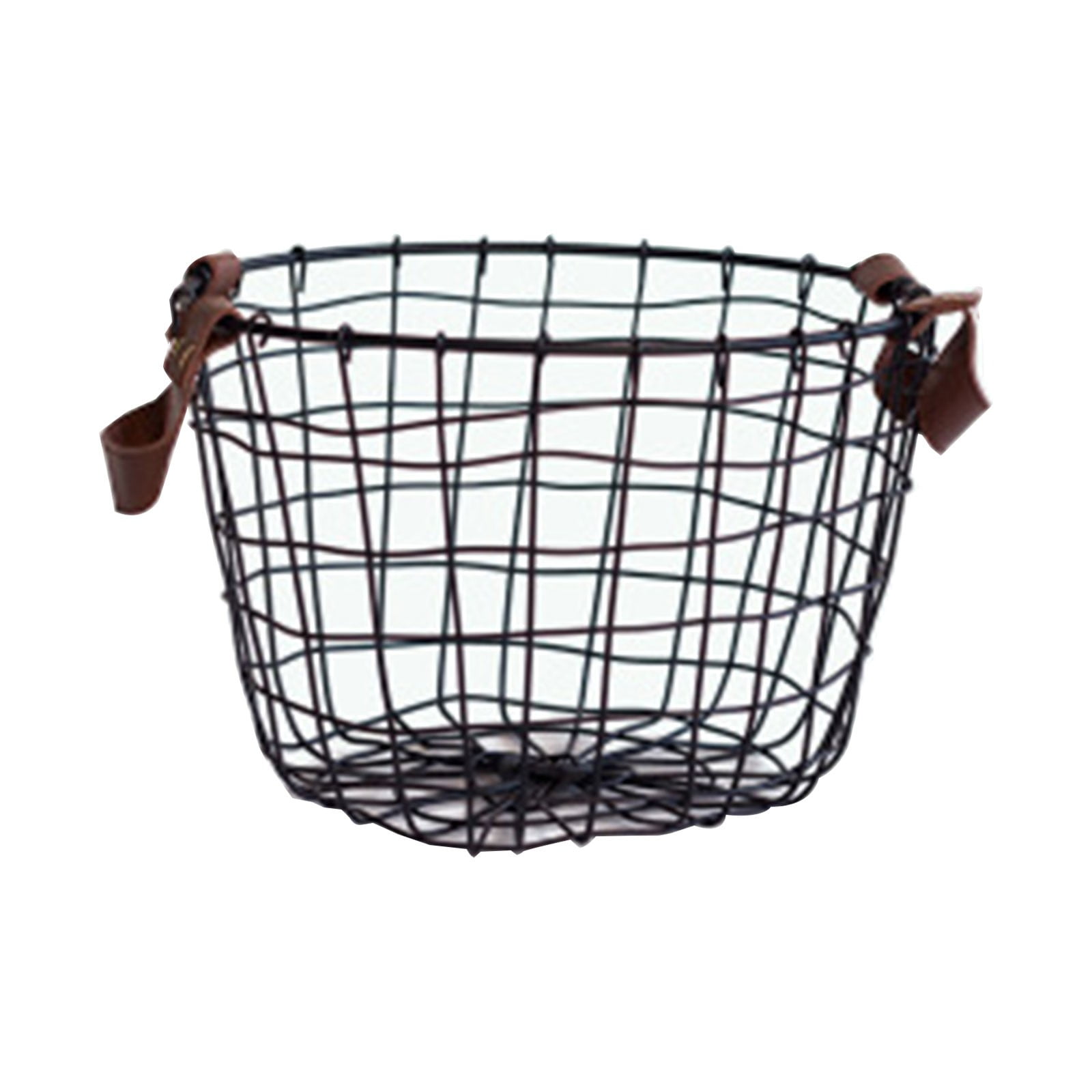 Xipoxipdo Round Wire Basket With Handles Black Clothes Basket Clothes Storage Basket Iron Art
