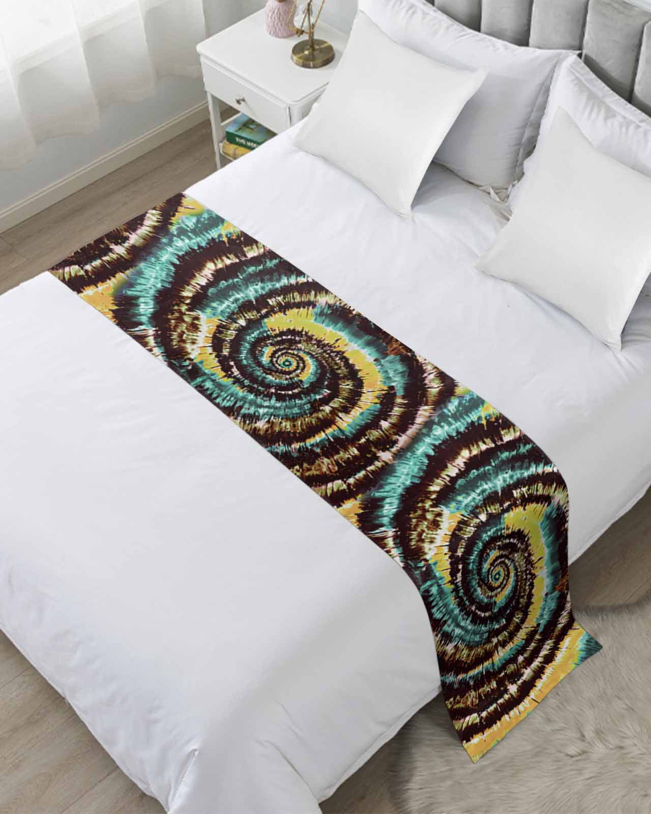 Bed Runner Example Xipuska Abstract Art Bed Runners for Twin Size Bed, Decorative Bed ...