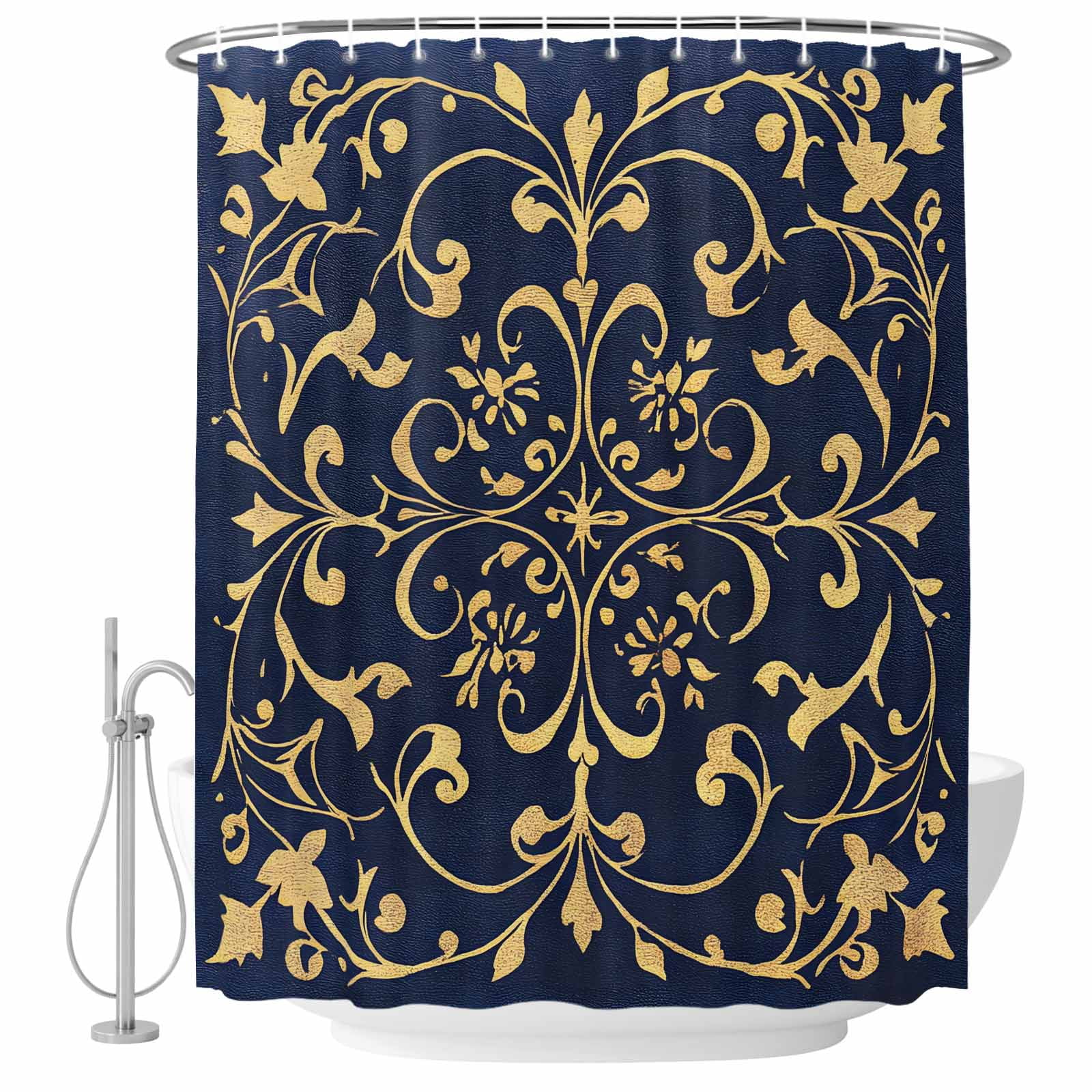 Xipuska Abstract Floral Art Shower Curtain - Water Repellent Fabric