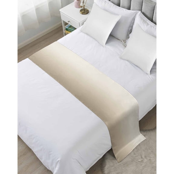 Xipuska Beige Brown Ombre Bed Runners for Twin Size Bed, Decorative Bed Throws for Foot of Bed, Modern Abstract Art Gradient Aesthetics Bed Runner Sofa Throw Bedding Scarf Slipcover for Bedroom