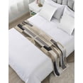 thumbnail image 1 of Xipuska Black Brown Geometric Bed Runners for King Size Bed, Decorative Bed Throws for Foot of Bed, Modern Abstract Textured Bed Runner Sofa Throw Bedding Scarf Protector Slipcover for Bedroom/Hotel, 1 of 6