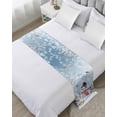 thumbnail image 1 of Xipuska Blue Christmas Bed Runners for King Size Bed, Decorative Bed Throws for Foot of Bed, Snowman Xmas Tree Snowflake Winter Birds Bed Runner Sofa Throw Bedding Scarf Slipcover for Bedroom, 1 of 6