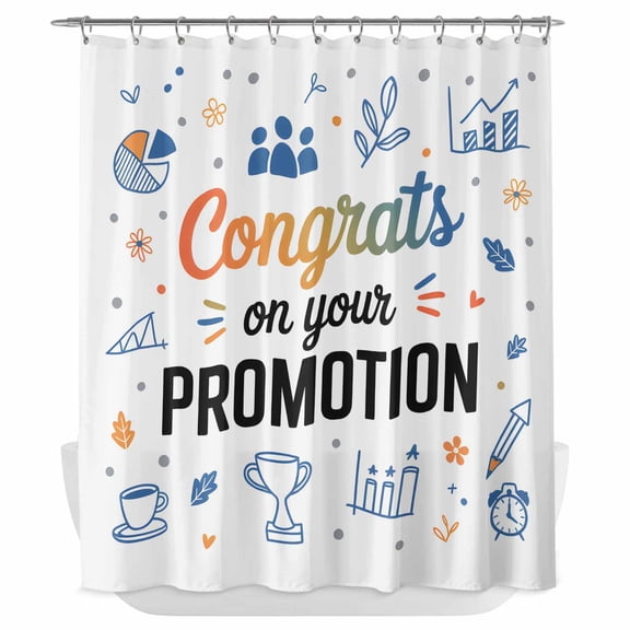 Xipuska Blue Funny Words Shower Curtain - Water Repellent Fabric Shower Curtains Washable, Cartoon Celebration Trophy Decorative Polyester Cloth Bathroom Curtains Modern Bath Decor 72"x72"