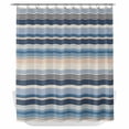 thumbnail image 1 of Xipuska Blue Grey Beige Striped Shower Curtain - Water Repellent Fabric Shower Curtains Washable, Farmhouse Vintage Stripe Decorative Polyester Cloth Bathroom Curtains Modern Bath Decor 72"x72", 1 of 6