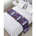 thumbnail image 1 of Xipuska Blue Halloween Bed Runners for Twin Size Bed, Decorative Bed Throws for Foot of Bed, Ghost Bat Candy Horror Skull Wizard Hat Bed Runner Sofa Throw Bedding Scarf Slipcover for Bedroom, 1 of 6