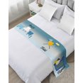thumbnail image 1 of Xipuska Blue Ombre Laundry Bed Runners for Queen Size Bed, Decorative Bed Throws for Foot of Bed, Wash Dry Fold Repeat Bed Runner Sofa Throw Bedding Scarf Protector Slipcover for Bedroom/Hotel, 1 of 6