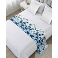 thumbnail image 1 of Xipuska Blue Spring Floral Bed Runners for King Size Bed, Decorative Bed Throws for Foot of Bed, Vintage Botanical Garden Flower Bed Runner Sofa Throw Bedding Scarf Protector Slipcover for Bedroom, 1 of 6