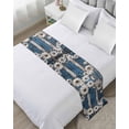 thumbnail image 1 of Xipuska Blue White Daisy Bed Runners for King Size Bed, Decorative Bed Throws for Foot of Bed, Vintage Farmhouse Butterfly Floral Wood Bed Runner Sofa Throw Bedding Scarf Slipcover for Bedroom, 1 of 6