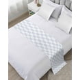 thumbnail image 1 of Xipuska Blue White Plaid Bed Runners for Twin Size Bed, Decorative Bed Throws for Foot of Bed, Modern Minimalist Geometric Lattice Bed Runner Sofa Throw Bedding Scarf Protector Slipcover for Bedroom, 1 of 6