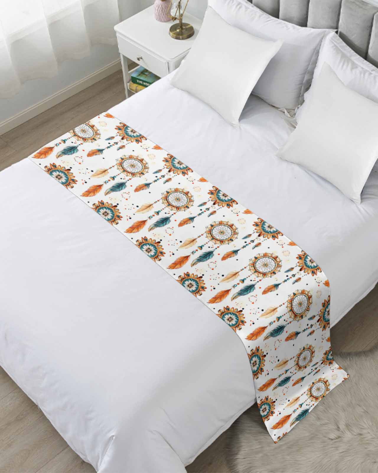 Bed Runner Example Xipuska Boho Geometric Bed Runners for Twin Size Bed, Decorative Bed ...