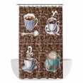 thumbnail image 1 of Xipuska Brown Coffee Farmhouse Shower Curtain - Water Repellent Fabric Shower Curtains Washable, Coffee Cup Bean Sugar Retro Decorative Polyester Cloth Bathroom Curtains Modern Bath Decor 36"x72", 1 of 6