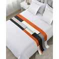thumbnail image 1 of Xipuska Burnt Orange Black Grey Bed Runners for Cal King Size Bed, Decorative Bed Throws for Foot of Bed, Modernism Art Geometric Bed Runner Sofa Throw Bedding Scarf Protector Slipcover for Bedroom, 1 of 6