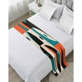 thumbnail image 1 of Xipuska Burnt Orange Teal Black Bed Runners for Twin Size Bed, Decorative Bed Throws for Foot of Bed, Modern Abstract Geometric Bed Runner Sofa Throw Bedding Scarf Protector Slipcover for Bedroom, 1 of 6