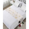 thumbnail image 1 of Xipuska Christmas Snowman Bed Runners for King Size Bed, Decorative Bed Throws for Foot of Bed, Green Golden Snowflake Xmas Tree Bed Runner Sofa Throw Bedding Scarf Protector Slipcover for Bedroom, 1 of 6