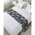 thumbnail image 1 of Xipuska Coastal Ocean Bed Runners for Twin Size Bed, Decorative Bed Throws for Foot of Bed, Blue Pink Shell Starfish Gold Sea Conch Bed Runner Sofa Throw Bedding Scarf Protector Slipcover for Bedroom, 1 of 6