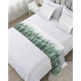 thumbnail image 1 of Xipuska Country Mist Forest Bed Runners for Queen Size Bed, Decorative Bed Throws for Foot of Bed, Simple Watercolor Trees Landscape Bed Runner Sofa Throw Bedding Scarf Protector Slipcover, 1 of 6