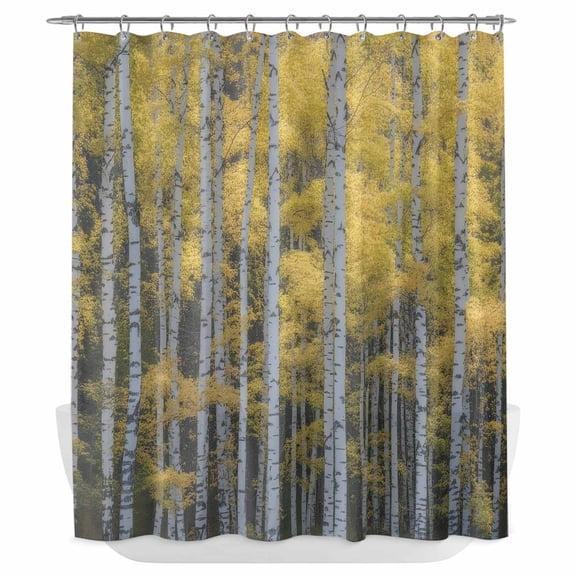 Xipuska Fall Branch Trees Shower Curtain - Water Repellent Fabric Shower Curtains Washable, Autumn Leaves Nature Forest Decorative Polyester Cloth Bathroom Curtains Modern Bath Decor 66"x72"