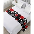 thumbnail image 1 of Xipuska Geometric Red Bed Runners for Queen Size Bed, Decorative Bed Throws for Foot of Bed, Modern Black Grey White Abstract Circle Bed Runner Sofa Throw Bedding Scarf Slipcover for Bedroom, 1 of 6