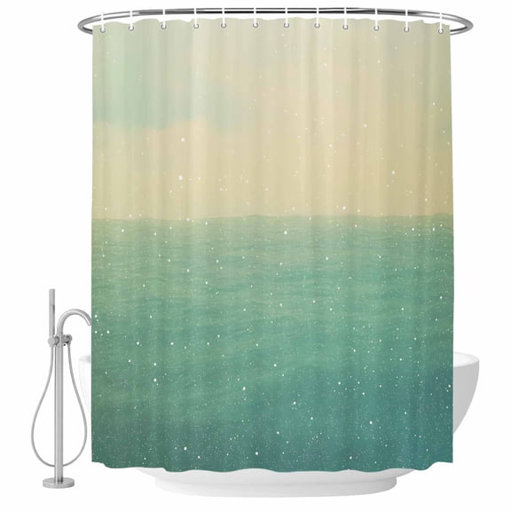Xipuska Glowing Ocean Sky Shower Curtain - Water Repellent Fabric Shower Curtains Washable, Vintage Horizon Landscape Decorative Polyester Cloth Bathroom Curtains Modern Bath Decor 36"x72"