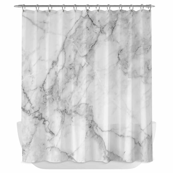 Xipuska Gray Marble Shower Curtain - Water Repellent Fabric Shower Curtains Washable, Modern Simple Gradient Abstract Patterned Decorative Polyester Cloth Bathroom Curtains Modern Bath Decor 66"x72"