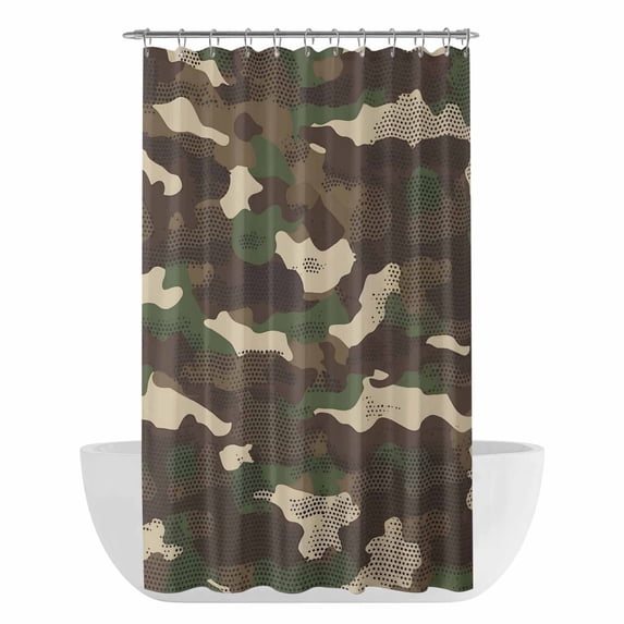 Xipuska Green Brown Beige Shower Curtain - Water Repellent Fabric Shower Curtains Washable, Modern Abstract Art Decorative Polyester Cloth Bathroom Curtains Modern Bath Decor 36"x72"