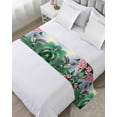 thumbnail image 1 of Xipuska Green Hummingbird Bed Runners for Twin Size Bed, Decorative Bed Throws for Foot of Bed, Spring Summer Pink Flower Leaf Bed Runner Sofa Throw Bedding Scarf Protector Slipcover for Bedroom, 1 of 6