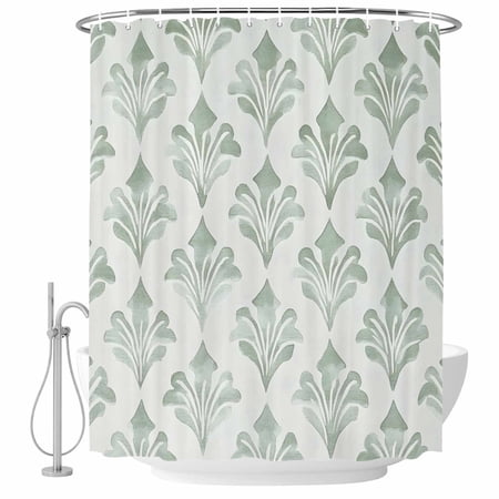 Xipuska Grey Geometric Shower Curtain - Water Repellent Fabric Shower Curtains Washable, Modern Abstract Watercolor Color Block Decorative Polyester Cloth Bathroom Curtains Modern Bath Decor 72"x72"
