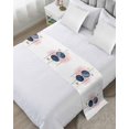 thumbnail image 1 of Xipuska Navy Blue Pink Geometric Bed Runners for King Size Bed, Decorative Bed Throws for Foot of Bed, Yellow Modern Abstract Art Bed Runner Sofa Throw Bedding Scarf Protector Slipcover for Bedroom, 1 of 6