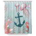 thumbnail image 1 of Xipuska Ocean Coastal Shower Curtain - Water Repellent Fabric Shower Curtains Washable, Nautical Anchor Jellyfish Coral Seahorse Decorative Polyester Cloth Bathroom Curtains Modern Bath Decor 72"x78", 1 of 6