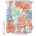 thumbnail image 1 of Xipuska Ocean Coral Shower Curtain - Water Repellent Fabric Shower Curtains Washable, Abstract Boho Gradient Coastal Polka Dots Decorative Polyester Cloth Bathroom Curtains Modern Bath Decor 72"x78", 1 of 6