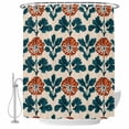 thumbnail image 1 of Xipuska Orange Green Botanical Art Shower Curtain - Water Repellent Fabric Shower Curtains Washable, Summer Greenery Floral Decorative Polyester Cloth Bathroom Curtains Modern Bath Decor 36"x72", 1 of 6
