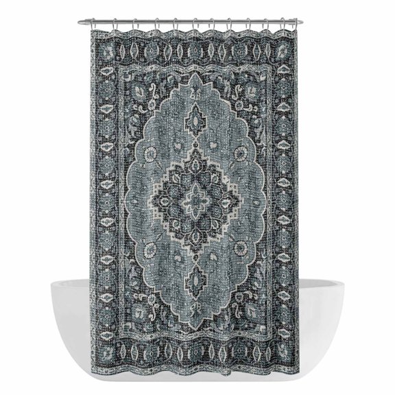 Xipuska Southwest Boho Shower Curtain - Water Repellent Fabric Shower Curtains Washable, Vintage Aztec Abstract Floral Aesthetic Decorative Polyester Cloth Bathroom Curtains Modern Bath Decor 36"x72"