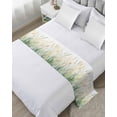 thumbnail image 1 of Xipuska Spring Botanical Bed Runners for Cal King Size Bed, Decorative Bed Throws for Foot of Bed, Abstract Oil Painting Leaf Plant Bed Runner Sofa Throw Bedding Scarf Protector Slipcover for Bedroom, 1 of 6