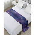 thumbnail image 1 of Xipuska Starry Sky Star Bed Runners for King Size Bed, Decorative Bed Throws for Foot of Bed, Yellow Purple Stars Bed Runner Sofa Throw Bedding Scarf Protector Slipcover for Bedroom/Hotel, 1 of 6