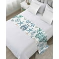 thumbnail image 1 of Xipuska Summer Coastal Bed Runners for King Size Bed, Decorative Bed Throws for Foot of Bed, Ocean Watercolor Starfish Shell Seaweed Bed Runner Sofa Throw Bedding Scarf Protector Slipcover, 1 of 6