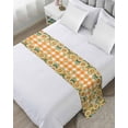 thumbnail image 1 of Xipuska Sunflower Bed Runners for Queen Size Bed, Decorative Bed Throws for Foot of Bed, Orange Buffalo Check Gnomes Bee Butterfly Bed Runner Sofa Throw Bedding Scarf Protector Slipcover for Bedroom, 1 of 6