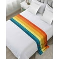 thumbnail image 1 of Xipuska Tableware Silhouette Bed Runners for Queen Size Bed, Decorative Bed Throws for Foot of Bed, Orange Blue Ombre Coastal Bed Runner Sofa Throw Bedding Scarf Protector Slipcover for Bedroom/Hotel, 1 of 6