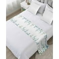 thumbnail image 1 of Xipuska Teal Green Eucalyptus Leaves Bed Runners for King Size Bed, Decorative Bed Throws for Foot of Bed, Farmhouse Botanical Bed Runner Sofa Throw Bedding Scarf Protector Slipcover/Hotel, 1 of 6