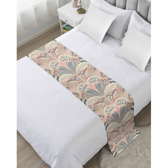 Xipuska Vintage Boho Bed Runners for Twin Size Bed, Decorative Bed Throws for Foot of Bed, Farmhouse Ethnic Abstract Geometric Art Bed Runner Sofa Throw Bedding Scarf Protector Slipcover for Bedroom