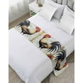 thumbnail image 1 of Xipuska Vintage Rooster Bed Runners for Cal King Size Bed, Decorative Bed Throws for Foot of Bed, Watercolor Pastoral Animals Bed Runner Sofa Throw Bedding Scarf Protector Slipcover for Bedroom/Hotel, 1 of 6