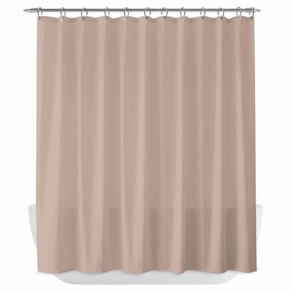 Xipuska Warm Beige Shower Curtain - Water Repellent Fabric Shower Curtains Washable, Solid Color Farmhouse Beige Decorative Polyester Cloth Bathroom Curtains Modern Bath Decor 72"x72"