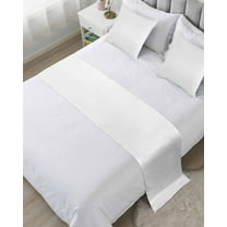 Xipuska White Bed Runners for Queen Size Bed, Decorative Bed Throws for Foot of Bed, Modern Minimalist Pure Soild Color Bed Runner Sofa Throw Bedding Scarf Protector Slipcover for Bedroom/Hotel