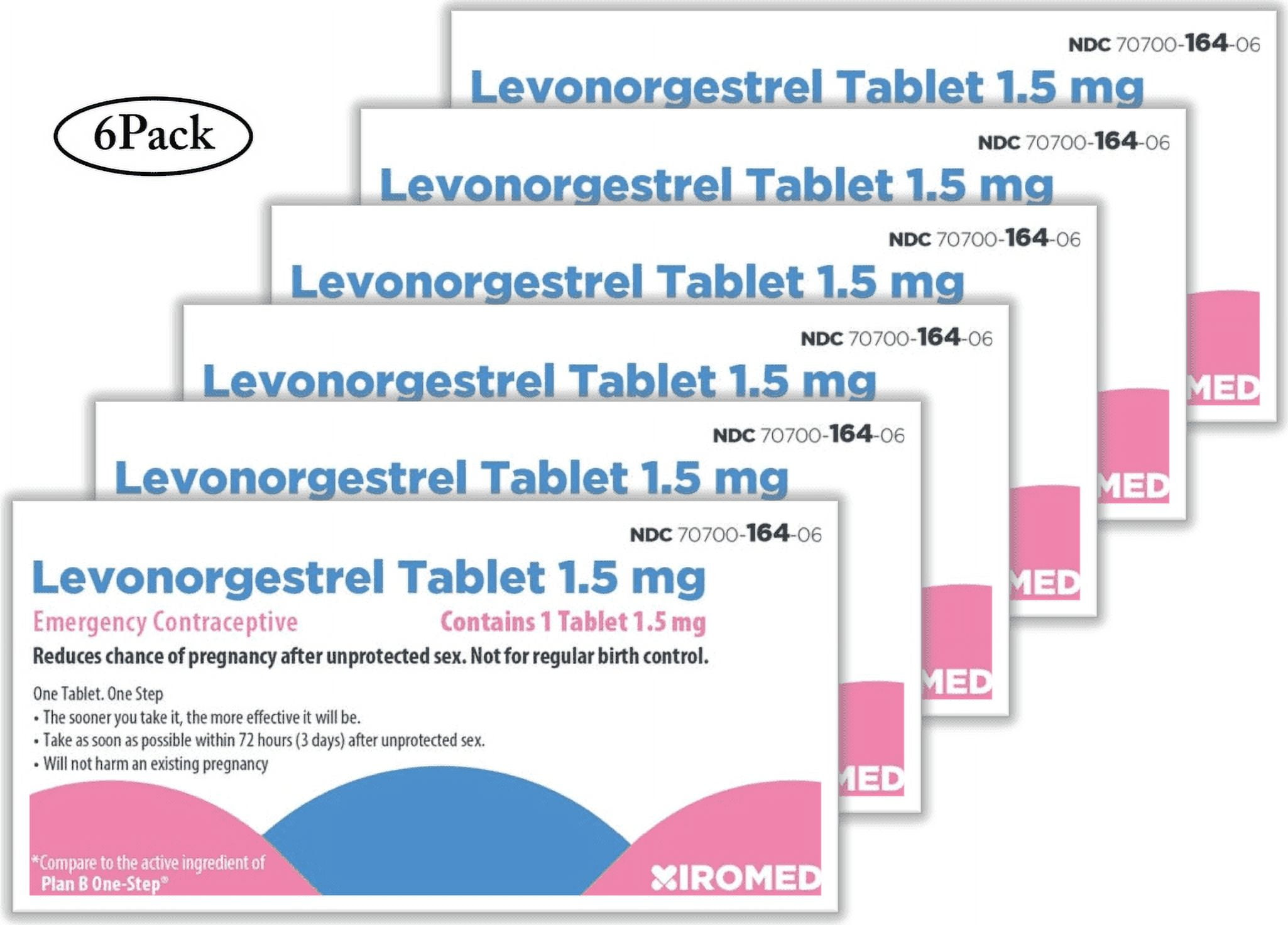 Xiromed Emergency Contraceptive Pill | Compare to Plan B One-Step | 1.5MG ONE TABLET | 6PK