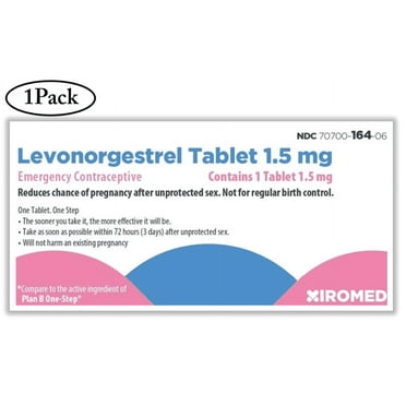 Xiromed Emergency Contraceptive Pill | Compare to Plan B One-Step | 1.5MG One Tablet | 1PK
