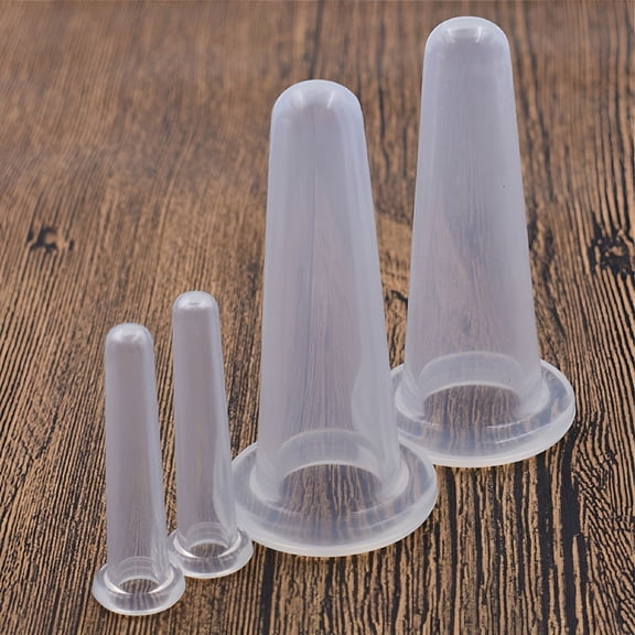 Xirqi 4 Pcs Silicone Vacuum Massage Cups, Facial And Eye Cupping