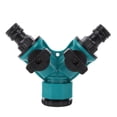 thumbnail image 1 of Xirurus 1/2"‑3/4" Y‑Shunt Faucet Adapter – Rust‑Proof, Quick‑Connect Garden Hose Valve with 90° Rotating Knob, 1 of 5
