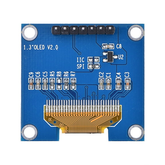 Xirurus 1.3 Inch IIC Serial 128 x 64 OLED Display Module SSH1106 3.3V-5V DC Optoelectronic Screen (1.39 in / 35.4 mm)