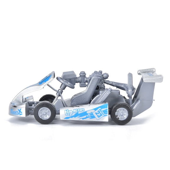Xirurus 1:32 Scale Alloy Car Model High Go Kart Racing Car Pull Back Toy Model Toy (Silver), Perfect for Kids Boys and Girls Birthday Gift Collectible Vehicle 5.1 inches / 13 cm
