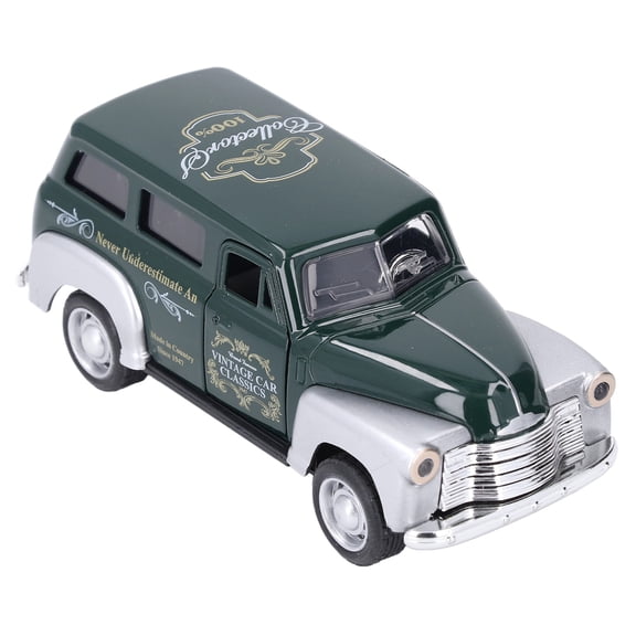 Xirurus 1:32 Scale Kids Pull Back Vehicle Toy Openable Door Alloy Vintage Car Model Toy with Sound Light Effect Dark Green (4.72 inches / 12 cm)
