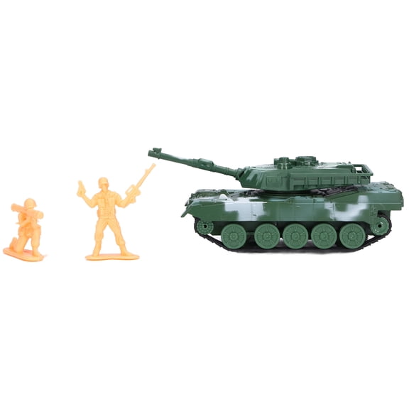 Xirurus 1:72 Scale Alloy M1A2 Main Battle Tank Toy, High Simulation Pull Back Military Vehicle Model with Lights and Sounds, Includes 2 Soldier Figures, Battery Operated Toy for Kids